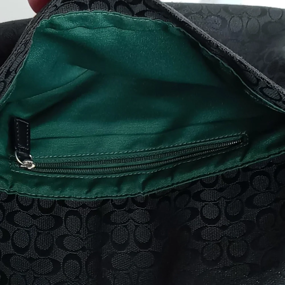 Coach F70283 Jacquard & Leather Signature Messenger Bag - Crossbody - Dark Brown